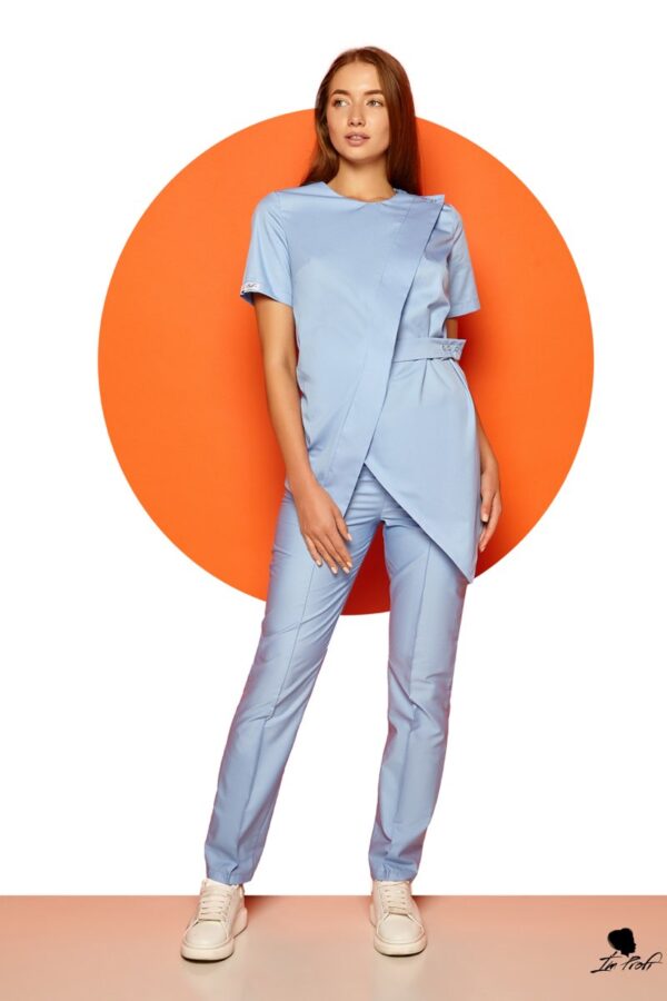 Жіночий медичний костюм – P27 - Блакитний