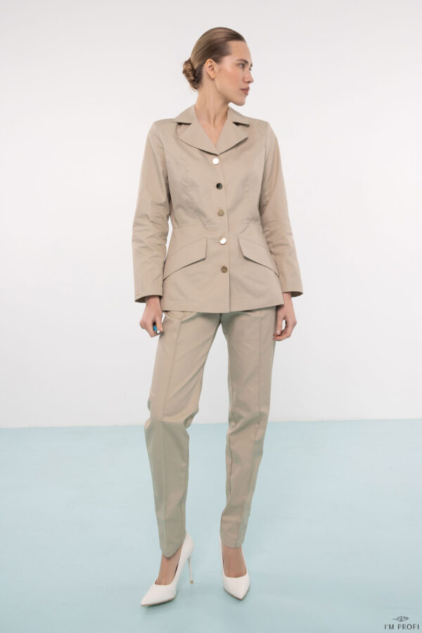 Жіночий медичний костюм – P278 - Бежевий