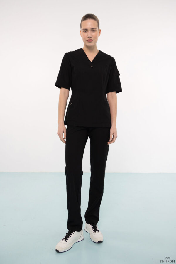 Жіночий медичний костюм – P279 - Чорний
