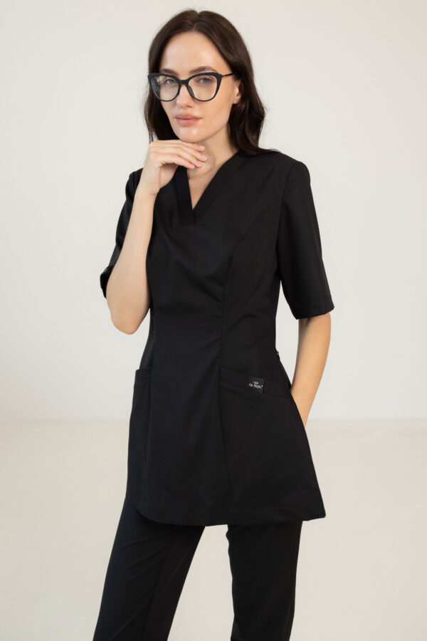 Жіночий медичний топ – T290 - Чорний