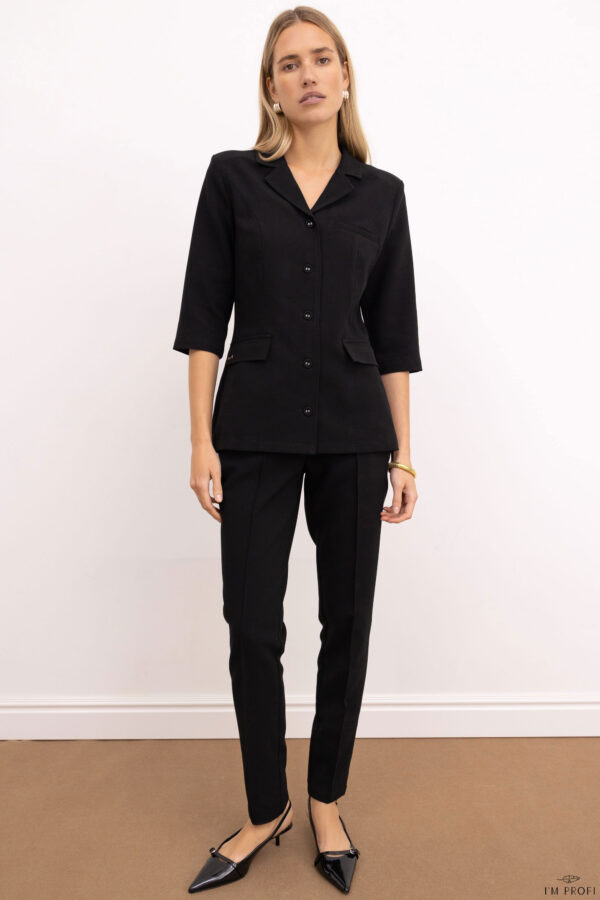 Жіночий медичний костюм – P297 - Чорний