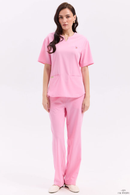 Жіночий медичний костюм – P308 - Рожевий