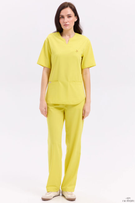 Жіночий медичний костюм – P308 - Жовтий