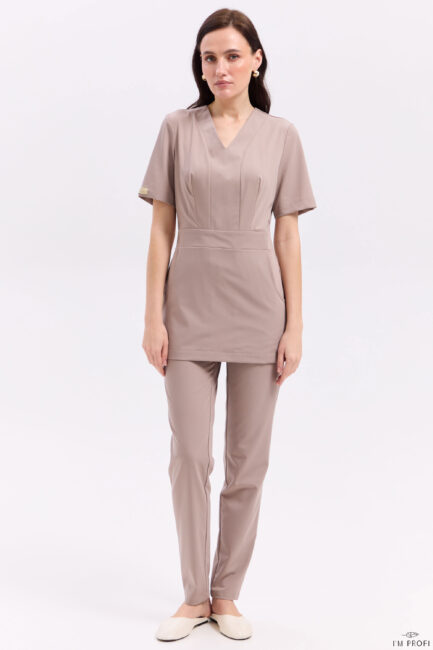 Жіночий медичний костюм – P314 - Мокко