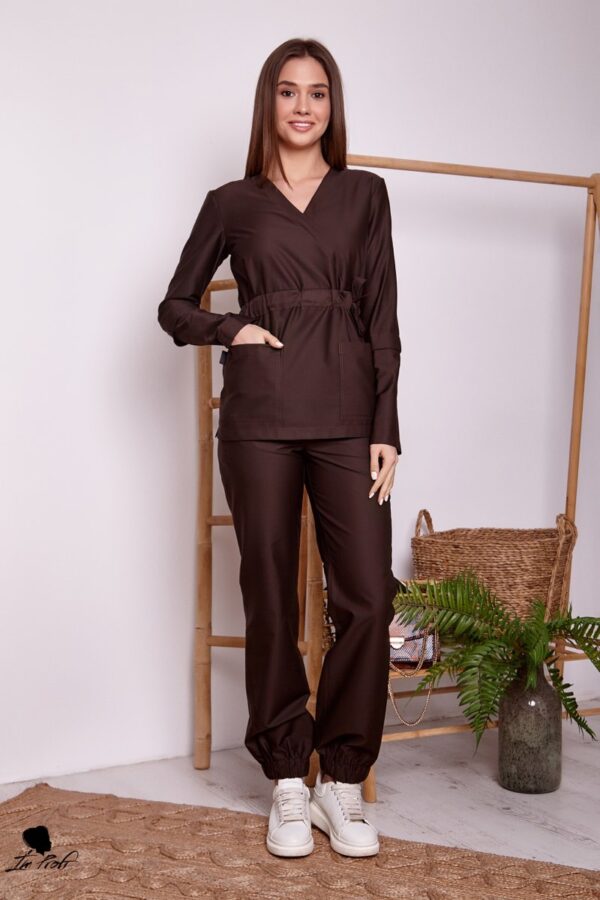 Хірургічний жіночий костюм – P42 - Шоколадний