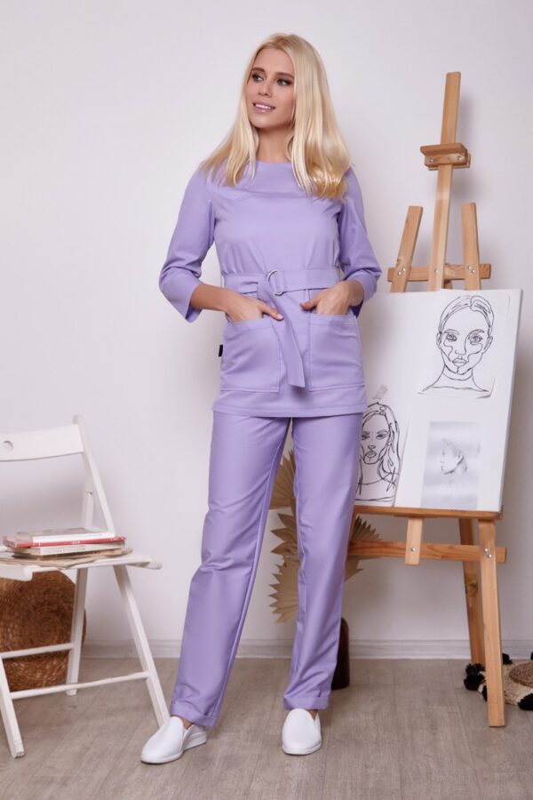 Жіночий медичний костюм – P50 - Бузковий