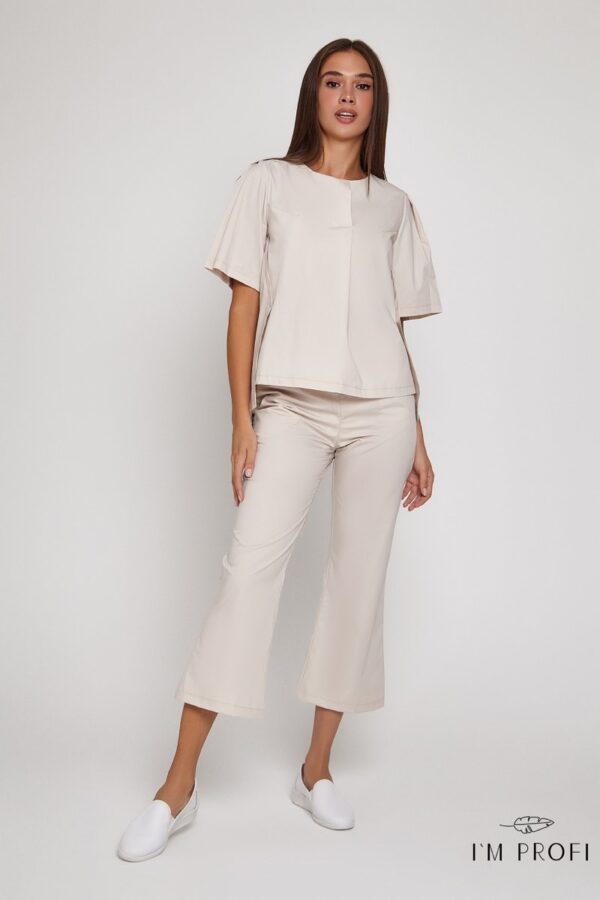 Медичний костюм для лікаря – P69 - Бежевий