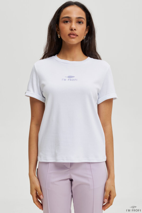Футболка "I'm Profi" – P123ip - Білий + фіолетовий