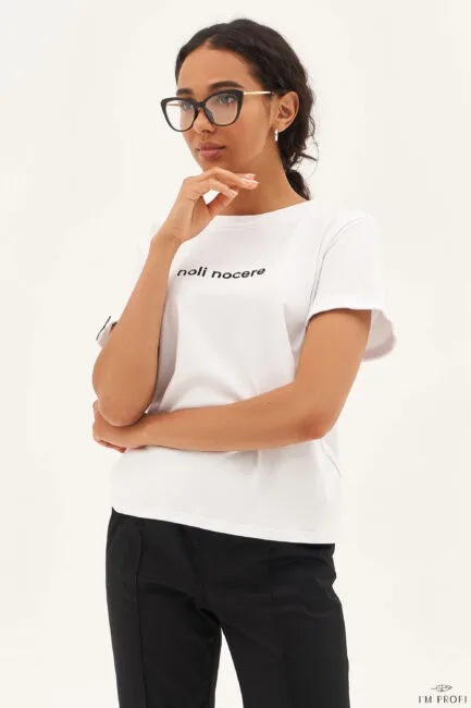 Improfi P123nn T Shirt Primum Non Nocere White 01