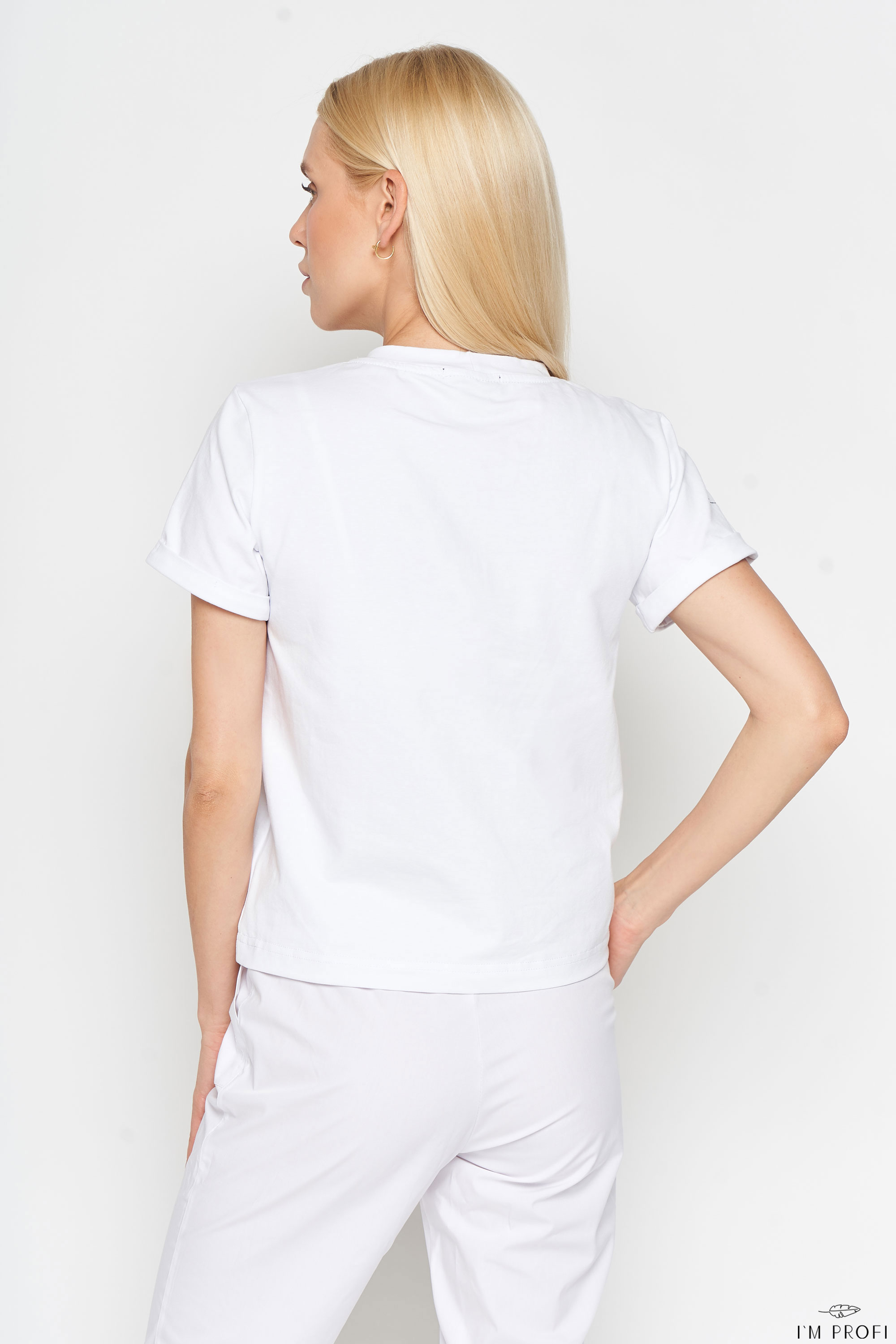 Футболка б'юті майстра з малюнком гілочки – P123 v1 - Зображення 2