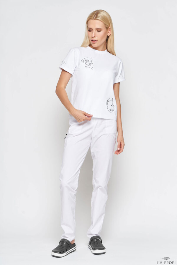 Футболка б'юті майстра з малюнком обличчя – P123 v2