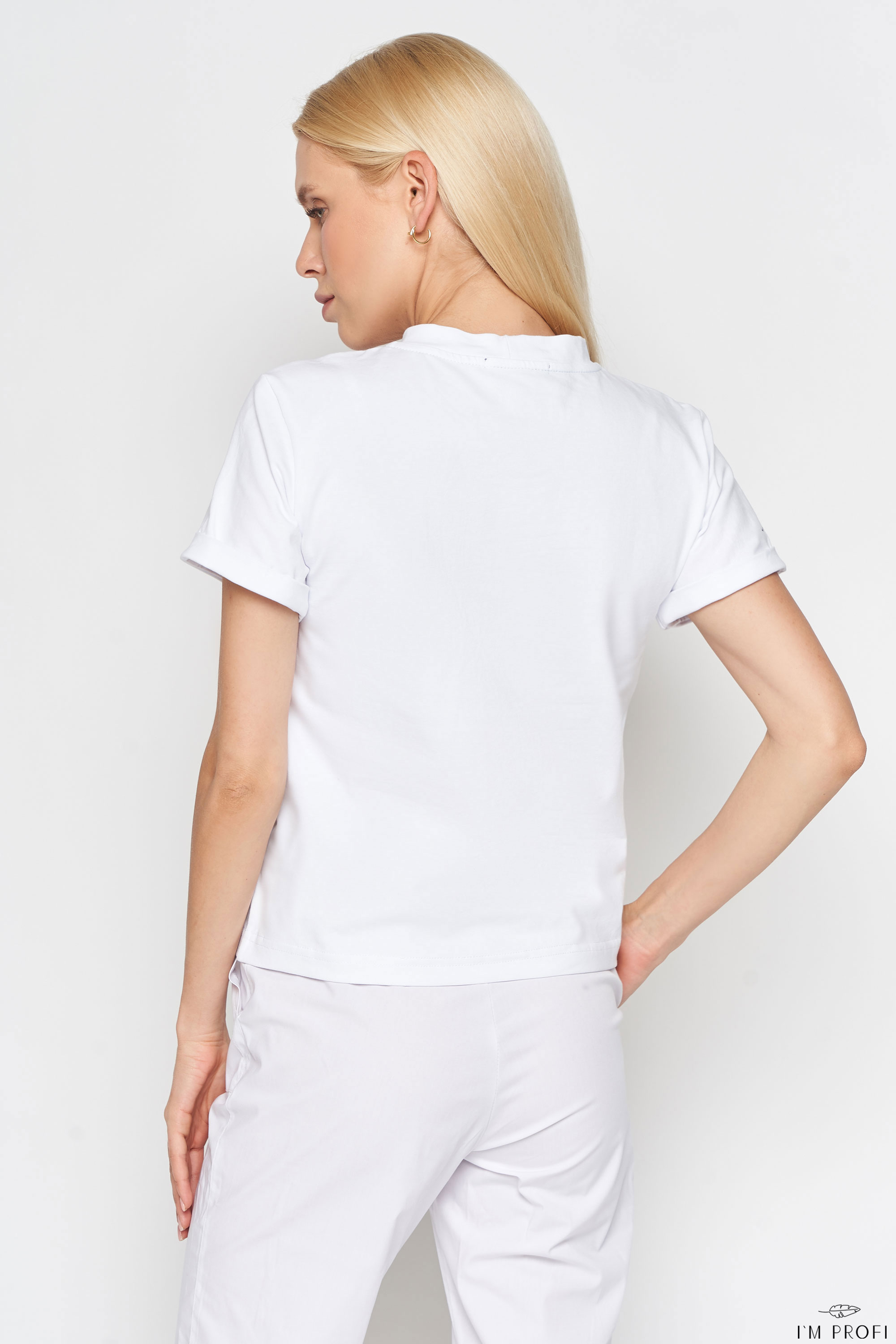 Футболка б'юті майстра з малюнком обличчя – P123 v2 - Зображення 2