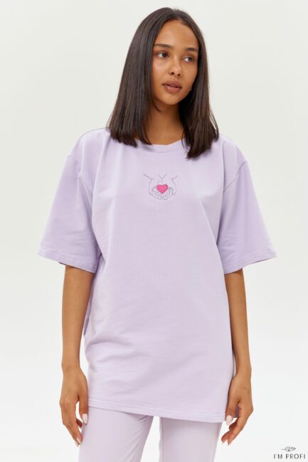 Improfi P204hh T Shirt Heart In Hands Lilac 01