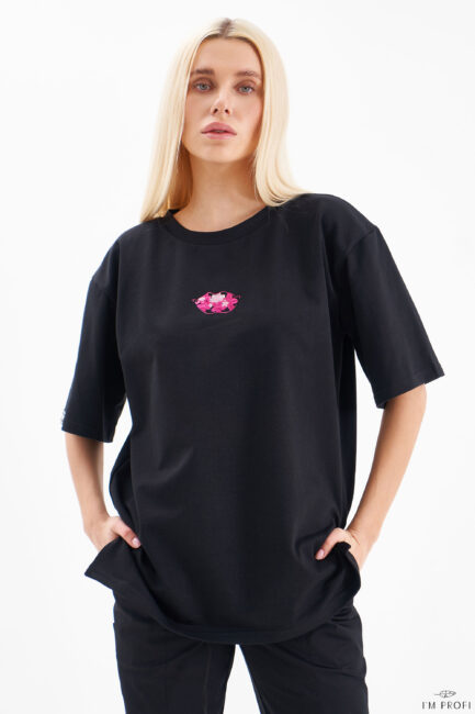 Improfi P204rl T Shirt Red Lips Black 01
