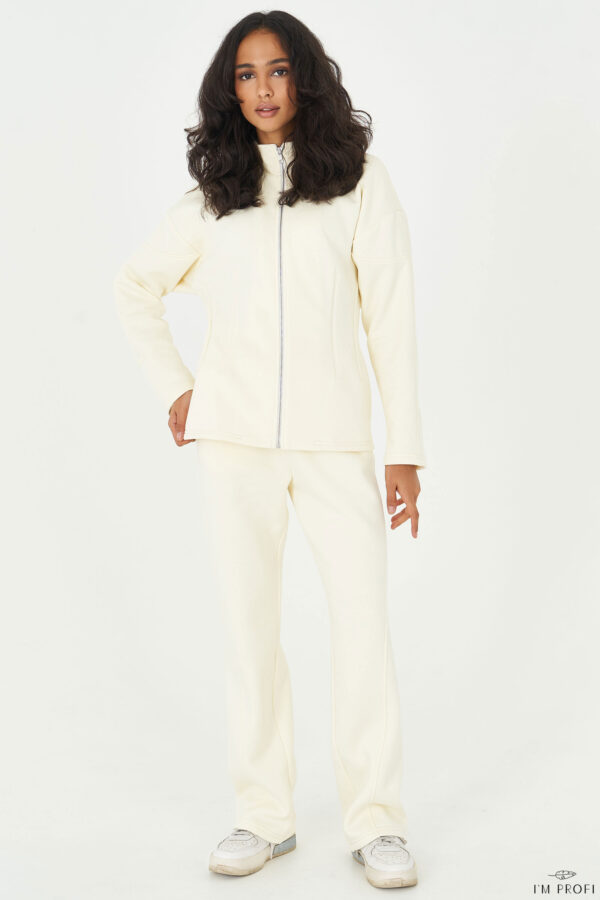 Теплий костюм на флісі – P188 - Молочний