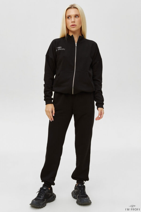 Теплий спортивний костюм для б'юті-майстра – P222 - Чорний